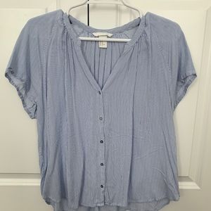 H&M - Soft striped short sleeve blouse